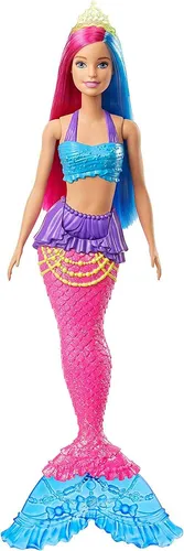 Barbie Dreamtopia Meerjungfrau Puppe 30cm rosa blaue Haare Glitzer Schwanz