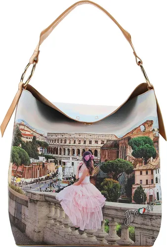 Y Not? Yesbag Schultertasche 34 cm - Beige Eleganz - Handtaschen mit stilvollem Design, perfekt für den Alltag und vielseitig kombinierbar.