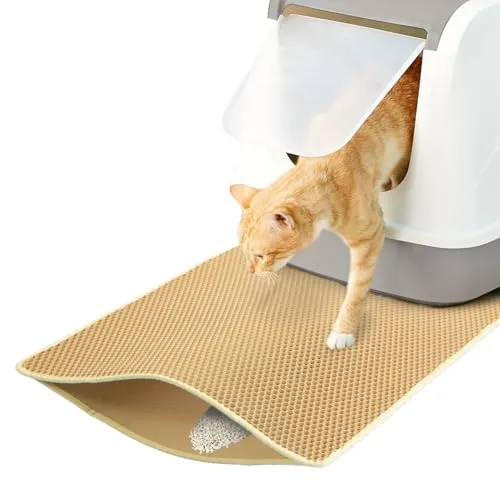 CanadianCat Company | Katzenklo Matte Katzenstreu Matte, Vorleger für Katzentoilette, Katzenmatte, Katzenstreumatte, beige, 60 x 45 cm