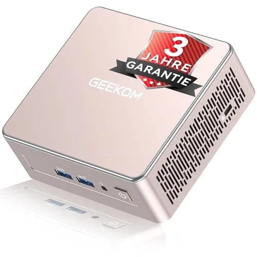 GEEKOM Mini PC A5 mit AMD Ryzen 5 7430U,16GB RAM(Erweiterbar, nicht LPDDR) 512GB SSD, Windows 11 Pro Ultra-leiser Kompakter Desktop-PC mit Dual HDMI 8K-Ausgang & SD-Kartensteckplatz, für Business/Büro