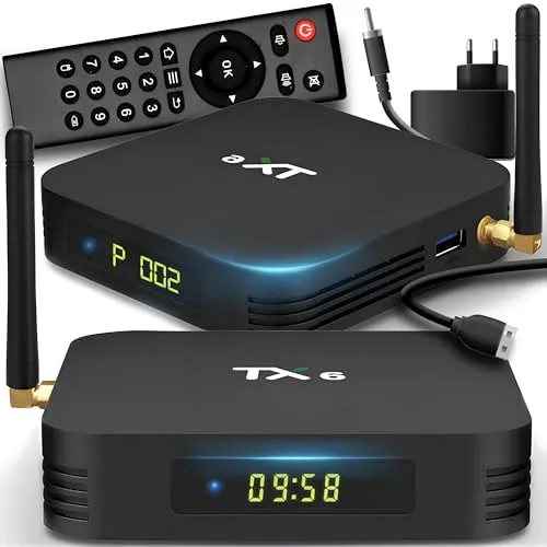 Retoo Android TV-Box TX6 - Smart TV Box mit Quad-Core AllWinner H6, 32GB Speicher, 4GB RAM, hohe Bildqualität und einfache Bedienung für unvergessliches Streaming-Erlebnis