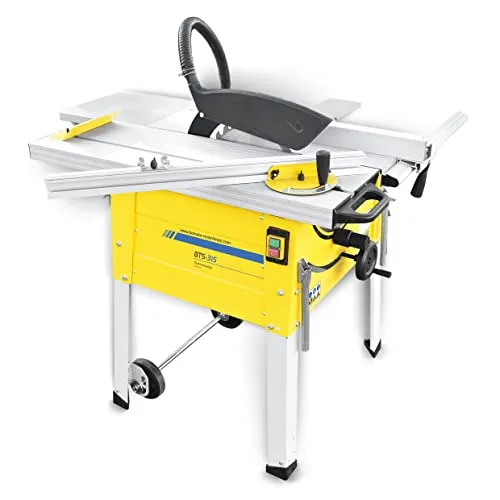BAMATO BTS-315 Tischkreissäge | 230V | XXL Lieferumfang - Sägen: Stabiler Parallelanschlag und höhenverstellbares Sägeblatt bis 45° für präzise Schnitte. Ideal für große Werkstücke mit Schnittbreiten bis 600 mm.