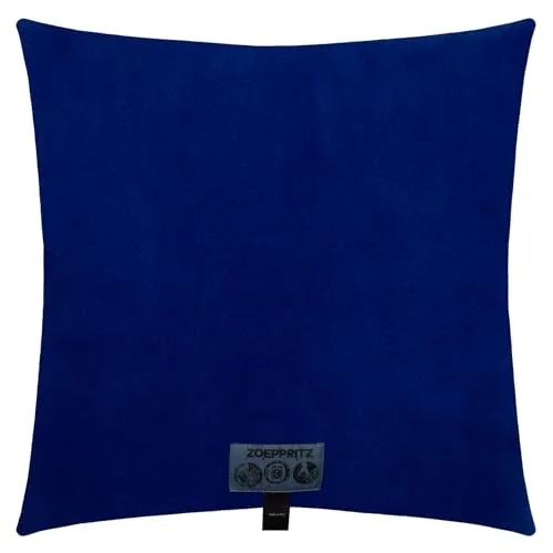 Soft-Fleece-Kissenbezug – Polarfleece-Kissenbezug mit Häkelstich – Flauschige Kissenhülle – 40x40 cm – 561 Ink – von 'zoeppritz since 1828', 702291-561-40x40