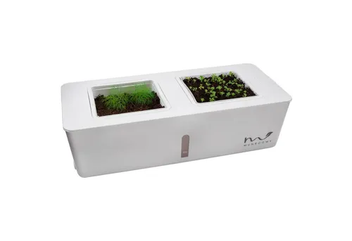 MUNROOMY Kräutertopf Indoor Kräuter Gewächshaus Bewässerungssystem Kräutergarten, mit Wasserbehälter, platzsparend
