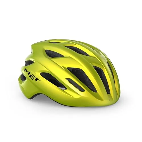 MET Idolo Fahrradhelm, Lime Yellow Metallic, Glossy, Gr. UN, 52-59 cm - Fahrradhelm mit besserer Passform und Tragekomfort, Polycarbonat Hülle und EPS-Einlage für optimalen Schutz, ideal für begeisterte Radfahrer.