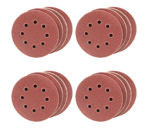 Eckra Schleifscheibe 40 Schleifscheiben 125mm Korn 60-400 Klett Schleifpapier Sortiment, (40 St)