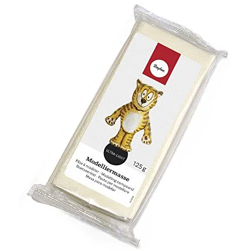 Rayher Modelliermasse ultra-light, feinste Modelliermasse, 125 g, lufttrocknend, kein Brennen nötig, sofort gebrauchsfertig, 3449700