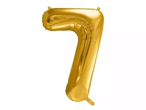 Balon foliowy 7 86cm złoty PartyDeco 5902230736177