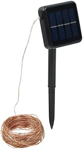 Lunartec Solar Drahtlichterkette: Solar-Lichterkette aus Kupferdraht, 300 warmweiße LEDs, 8 Modi, 32 m (Lichterkette Kupfer, Draht, außen, Weihnachtsdeko)