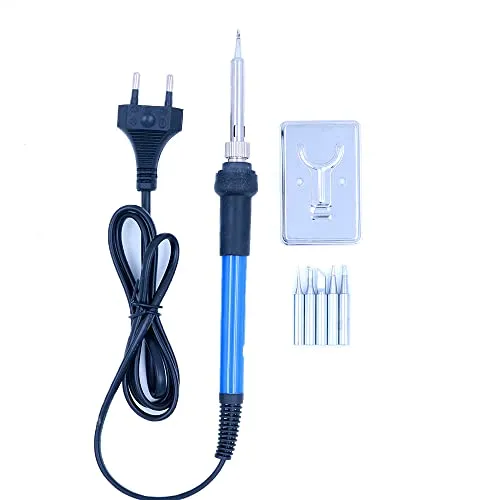 WANGCL Lötkolben-Set mit elektrischem Lötkolbenstift, temperaturverstellbar, elektronisches Lötwerkzeug, 60 W/220 V, Lötkolbenhalter, 5 Stück Lötspitzen