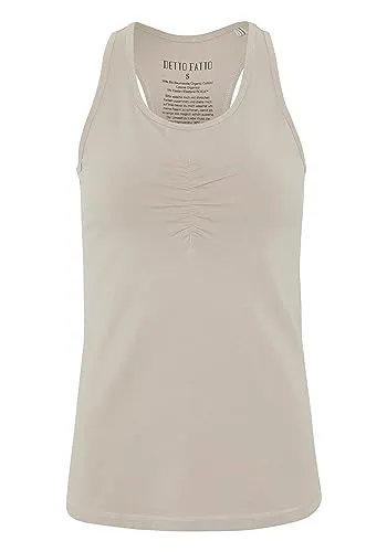 DETTO FATTO Reversibles Tank Top im Two-Tone-Look - Stylisches Damen-Tanktop im Racerback-Design, wendbar und aus weichem Baumwoll-Elasthanmix. C2C Certified GOLD und Grüner Knopf Auszeichnung für nachhaltige Mode.