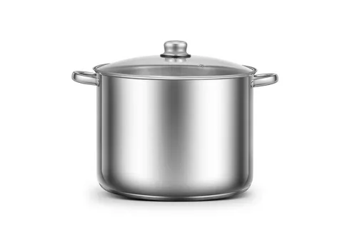 Ribelli Kochtopf Edelstahl 20L - Universal-Kochtopf für große Mengen, ideal als Party-Topf mit spülmaschinenfestem Glasdeckel und Kaltgriffen für einfachen Transport.