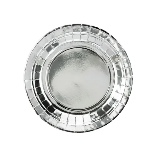 runde Pappteller in silber, glänzend | 18cm | Silvester | Hochzeiten | Geburts 6