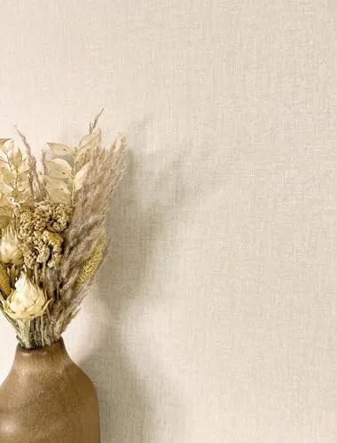 Newroom Tapete Beige Vliestapete Unifarbe - Universal Modern Struktur Leinen-Optik Einfarbig Uni Stoffoptik inkl. Tapezier-Ratgeber