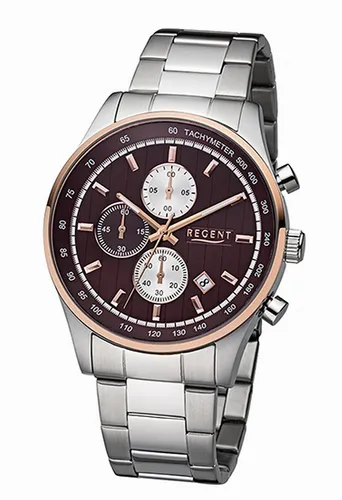 Sportlich-eleganter REGENT Quartz Chronograph 43 mm - SEIKO WERK UVP* 168,00 EUR