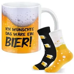 Bier Geschenkset mit Tasse und Socken für Männer