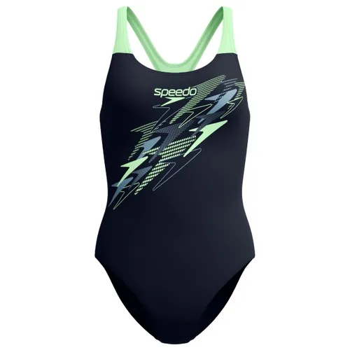 Speedo Damen Medley Logo Medalist Badeanzug Gr. 44 blau - Sportlicher Badeanzug in Blau, Größe 44. Hergestellt aus hochwertigem, recyceltem Material für einen angenehmen Tragekomfort beim Schwimmen. Entdecken Sie weitere Speedo Produkte bei Bergfreunde.de!