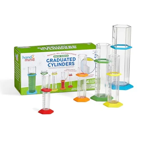 Learning Resources Messzylinder-Set – Lernspielzeug für Nachwuchswissenschaftler, naturwissenschaftliche Laborausrüstung, naturwissenschaftliche Baukästen, Chemie-Experimentierkasten, 3+, Mittel