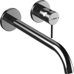 Hansa HANSAPUBLIC Waschtisch Einhand Wandbatterie 30 cm - Elegante Badarmatur in Chrom, mit einer Ausladung von 30 cm, ideal für moderne Bäder und leicht kürzbar für individuelle Anpassungen.