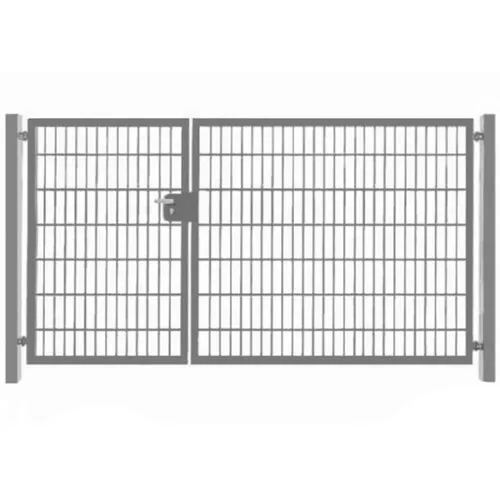 flügelig Einfahrtstor asymmetrisch verzinkt 400cm x 163cm - Doppelflügeltore, robust verzinkt und ideal für großzügige Einfahrten, inkl. Pfosten für einfache Montage.