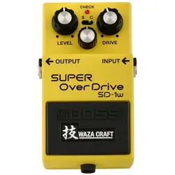 Boss SD-1W Super Overdrive Effektgerät für E-Gitarre - Premium Overdrive-Pedal mit analoger Schaltung, bietet klassischen Sound und individuelle Anpassungsmöglichkeiten im Standard- und Custom-Modus. Ideal für kreative Gitarristen!