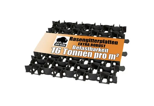 BigDean Rasengitter Kunststoff - 20 Stück belastbare Paddockplatten 50x50cm - Rasenkanten: Ultra stabile Paddockplatten aus 100% recyceltem Kunststoff, befahrbar mit bis zu 16 t/m², ideal für Gartenwege, Stellplätze und umweltfreundlich.