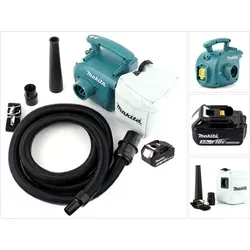 Makita DVC 350 F1 Akku Staubsauger 18V mit 3Ah Akku - Mobiler Akku-Staubsauger mit 3L Staubsack, ideal für die Absaugung von Werkzeugen. Ausgestattet mit 2-stufiger Saugkrafteinstellung und Gebläsefunktion.