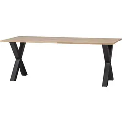 Esstisch Tablo Eiche mit ALK-Gestell, 220 cm - Esstische – Massiver Eichenholz-Tisch mit einzigartigem Metallgestell, perfekt für ein stilvolles Esszimmer und echte Hingucker.