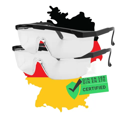 2x Profi Bügel Schutzbrille faltbar DIN EN 166 DIN EN 170 UV-Schutz beschlagfrei