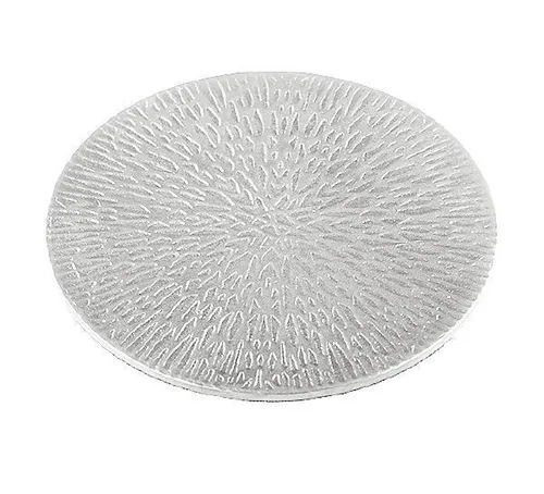 Kerzenteller Weiß Aluplatte mit Struktur, Ø 10 cm, NEU