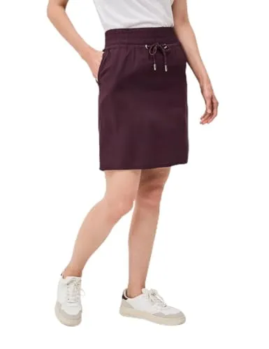 Rock in Unifarbe - Knielanger Damenrock mit elastischem Bund und Tunnelzug, seitlichen Taschen und Schlitzen für einen bequemen Sitz und stilvollen Look.