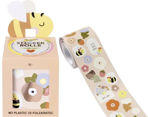 folia Sticker FLOWERS & BEES auf Rolle 4 m