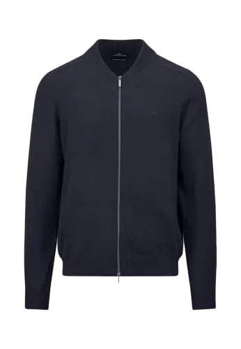 FYNCH-HATTON Strickjacke aus Baumwolle mit Reißverschluss und Stehkragen Navy - XL - Strickjacke aus Baumwolle, ideal für lässige Outfits, mit praktischem Reißverschluss und stylishem Stehkragen für zusätzlichen Komfort.
