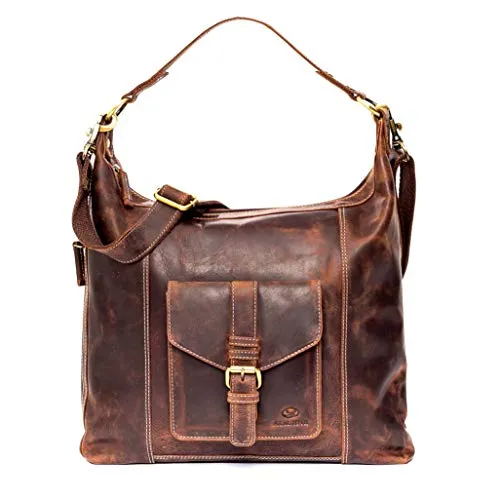 ALMADIH SARA BV - Geräumige Leder Umhängetasche für Damen - Damen-Schultertasche aus hochwertigem Vintage-Echtleder, ideal für Alltag und Business mit durchdachter Aufteilung für optimale Organisation und flexible Tragemöglichkeiten.