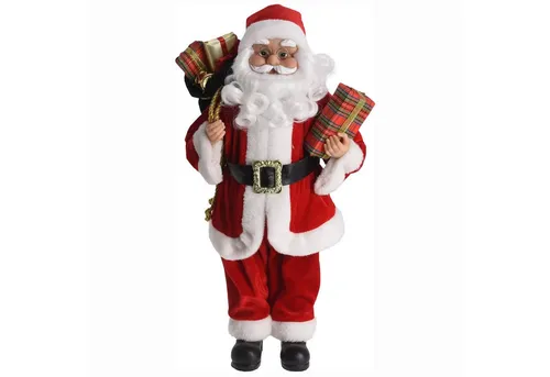 Weihnachtsmann zum Stellen - Vintage Nikolausfigur - Große Nikolausfigur in Vintage grau (H 45 cm) für festliche Weihnachtsdekoration. Ideal für jedes Zimmer und bringt weihnachtlichen Charme in Ihr Zuhause.