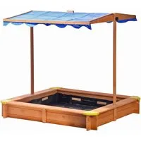 dobar® Sandkasten aus Massivholz mit höhenverstellbarem Dach