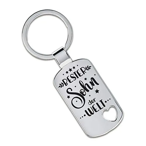 Lieblingsmensch Schlüsselanhänger Modell: Bester Sohn der Welt - Ausgestanztes Herz