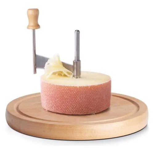 Zeller Käseschneide-Set aus Buche und Edelstahl - Käsemesser-Set mit praktischem Käsehobel aus Buchenholz und rostfreiem Edelstahl, ausgestattet mit 4 Widerhaken für optimalen Halt.