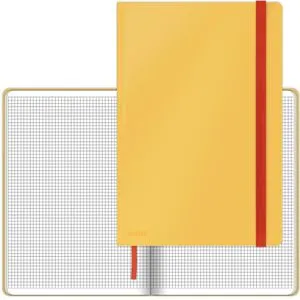 Leitz Notizbuch Cosy, 44820019, gelb, B5, Hardcover, mit laminiertem Kartoneinband, 80 Blatt, kariert
