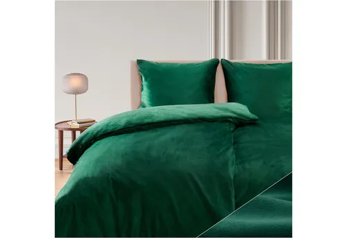 Blumtal Cashmere-Touch Bettwäsche 135x200 cm - 4-teiliges Set in Grün - Bettwäsche-Sets aus hochwertigem Cashmere-Touch Plüsch, OEKO-TEX zertifiziert und waschmaschinenfest für ultimativen Komfort und Wärme im Schlafzimmer.