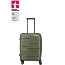 Travelite Air Base Trolley S 4-Rad Olive 75347-86 - Koffer/Trolley – Robuster Handgepäck-Trolley aus bruchsicherem Polypropylen mit cleverer Innenaufteilung für maximale Ordnung auf Kurztrips.