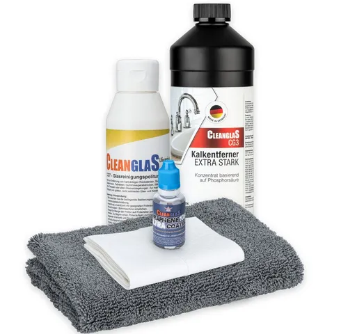 CleanglaS Cleanglas Graphen Glasversiegelung - Set für perfekte Fensterpflege - Reinigungsmittel: Hochwertige Glasversiegelung mit Graphentechnologie für langanhaltenden Schutz und einfache Reinigung von Fensterscheiben.