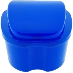 Reinigungsdose für Prothesen & Zahnspangen, 9 x 7,5 x 7,5 cm blau