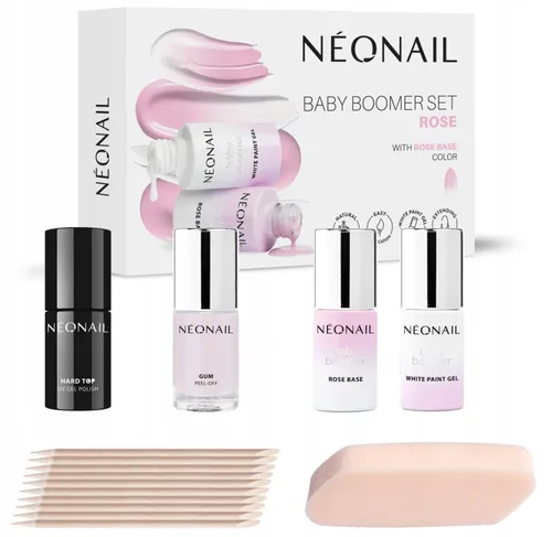 NEONAIL Baby Boomer Set Rose - Elegante Nagel-Styles - Nagellack Set für stilvolle Babyboomer-Nägel mit elegantem Ombré-Look. Ideal für eine langanhaltende Maniküre mit perfektem Glanz und beeindruckendem Farbverlauf.