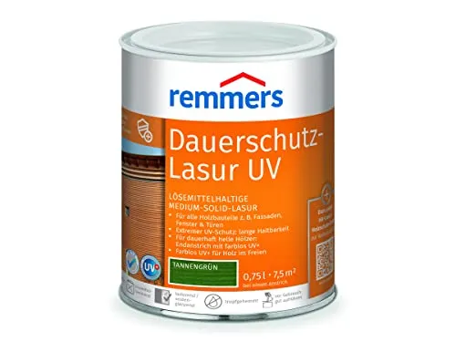 Remmers Dauerschutz Lasur UV Holzlasur in tannengrün, 0,75 L
