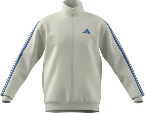 adidas Men's 3 Stripes Tricot Regular Trackjacke Weiß, L in weiß von adidas