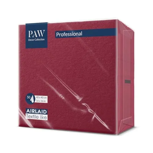 Airlaid-Servietten 40x40 cm Bordeaux in rot von PAW Decor Collection
