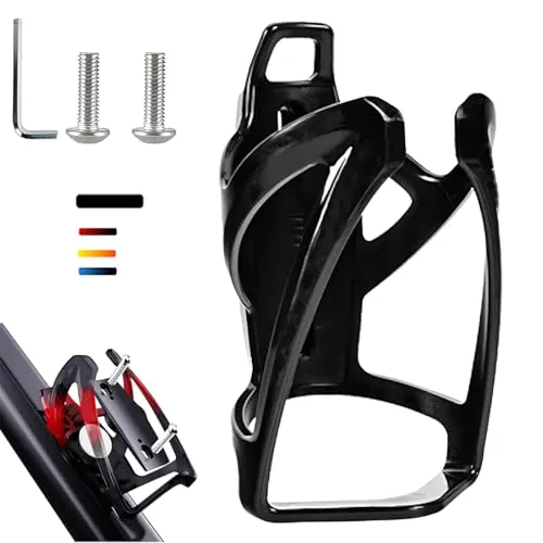 AirTag Fahrrad Getränkehalter 36g Leichtgewicht Trinkflaschenhalter für MTB Rennrad Fahrrad 4 Farben, Flaschenhalter seitliche Entnahme/Fahrrad (Schwarz Anti Diebstahl Schrauben) (Schwarz) ﻿ ﻿ ﻿ ﻿