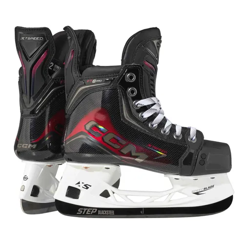 Schlittschuhe CCM JETSPEED FT8 PRO Junior - Hochwertige Eishockeyschlittschuhe für Junioren in Größe 3.0 (EU36) mit Schnürung. Ideal für ambitionierte Spieler, die Leistung und Komfort schätzen.