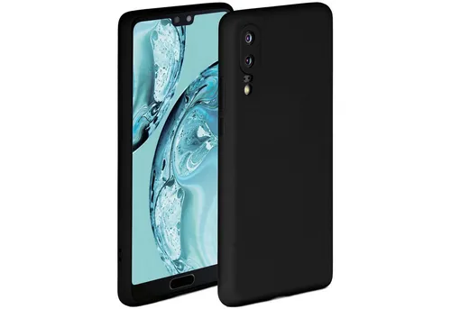 ONEFLOW Handyhülle für Huawei P20 Hülle Silikon Soft Case Schwarz 5,8 Zoll, Silikonhülle Cover Dünn Handytasche TPU Schutzhülle mit Kameraschutz